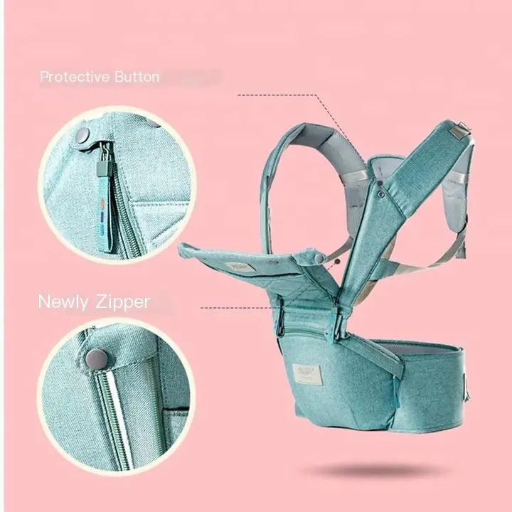 Elegant Baby Carrier with Hip Seat